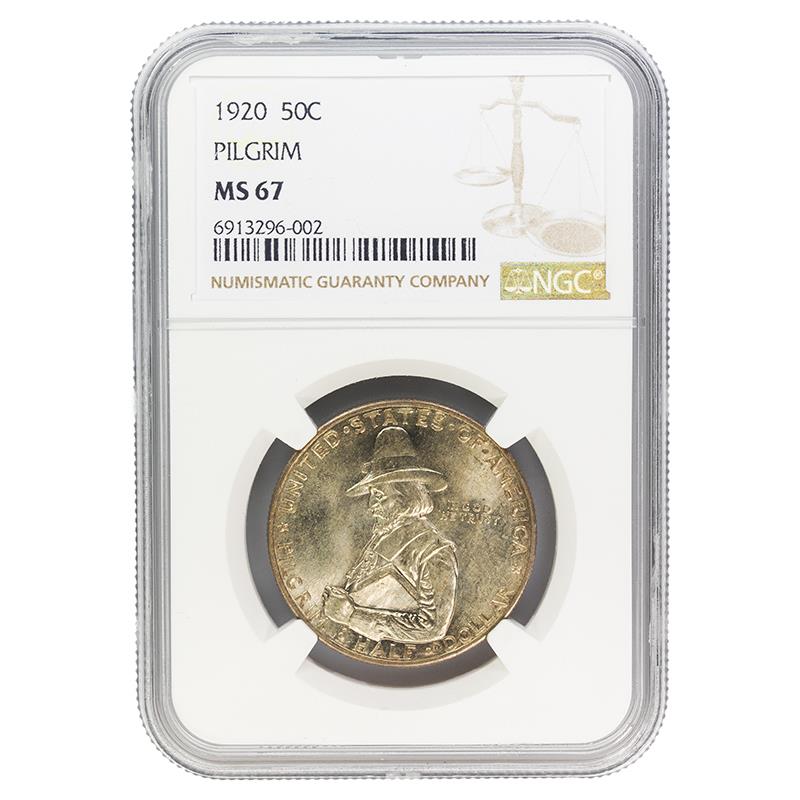 1920 Pilgrim Half Dollar Commemorative, 50C NGC MS 67