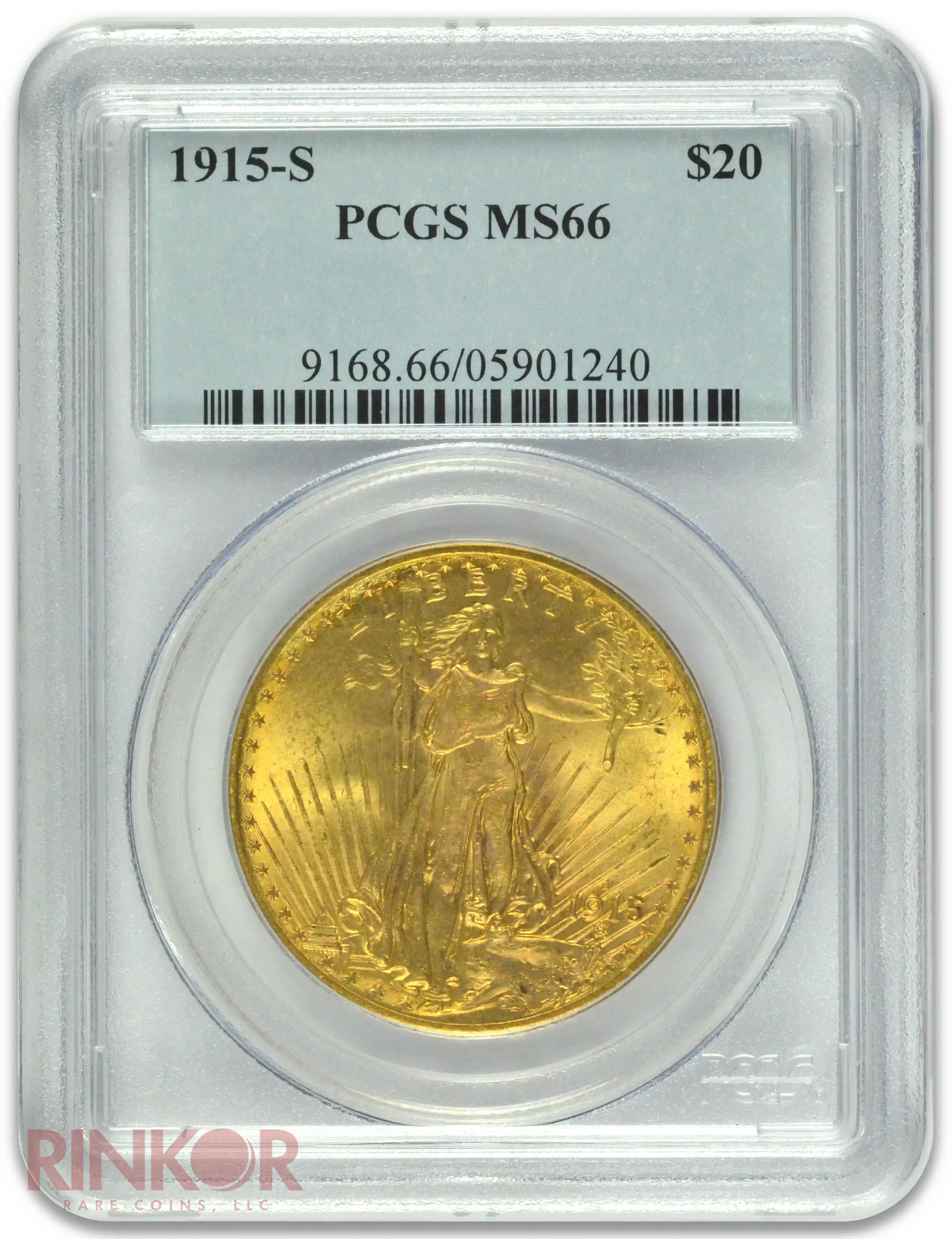 1915-S $20 St. Gaudens PCGS MS 66