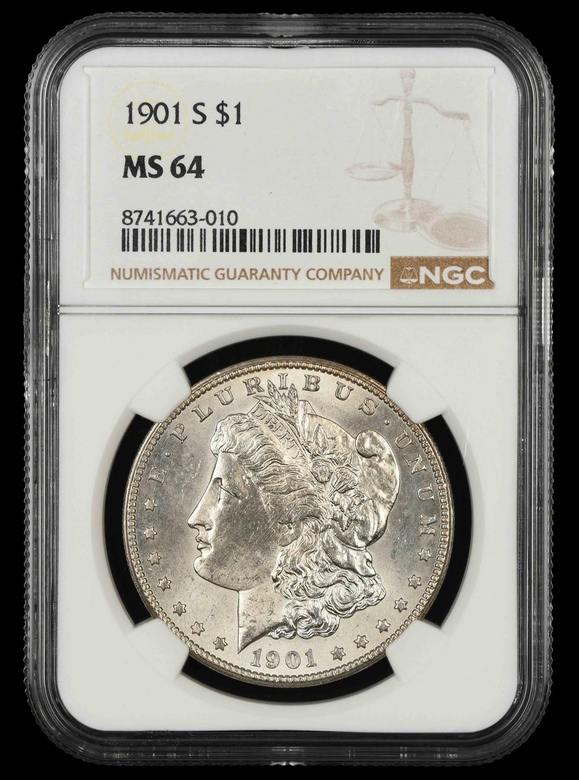 1901 S $1 NGC  MS64