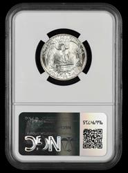 1964 D Washington Quarter NGC MS65 Type C Reverse FS-901 Bill Fivaz Signature Label MS65