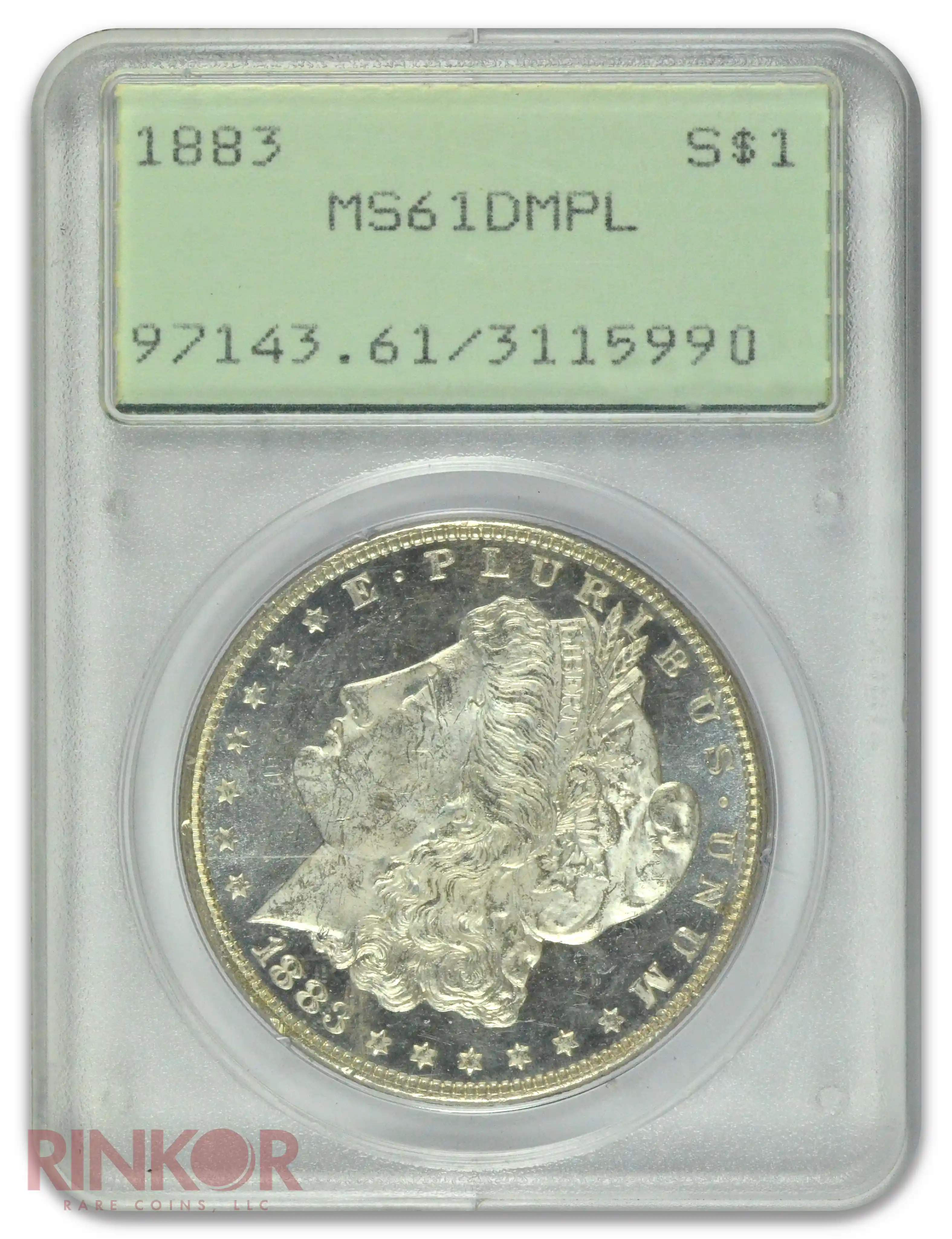 1883 $1 PCGS MS 61 DMPL