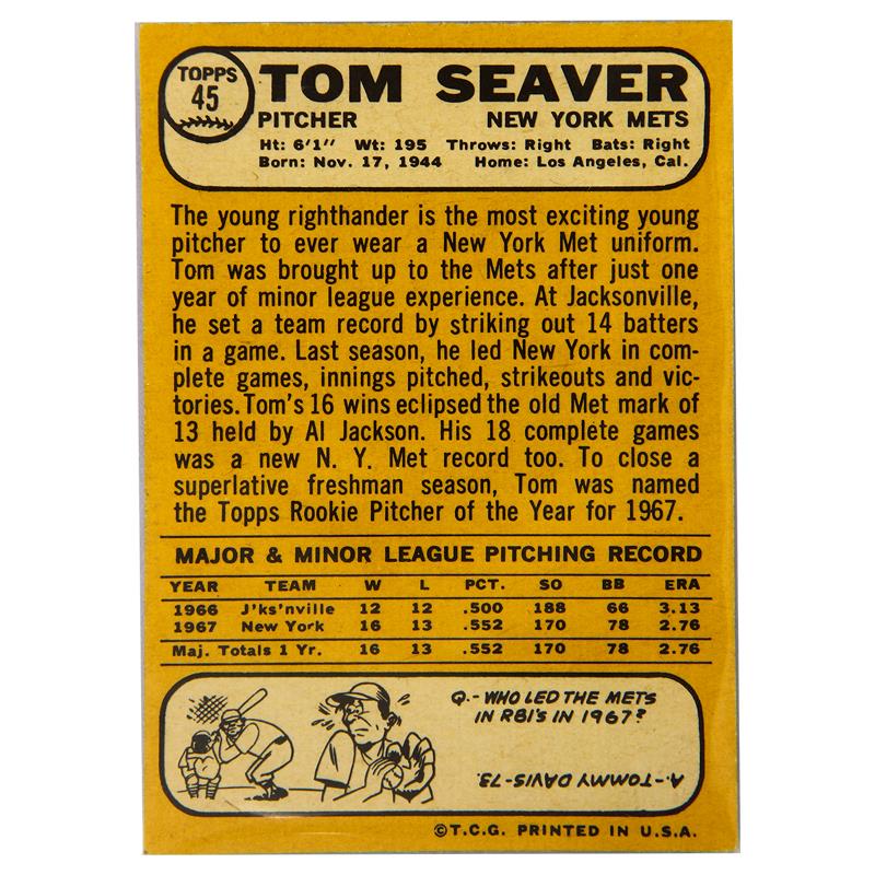 1968 Topps #45 Tom Seaver