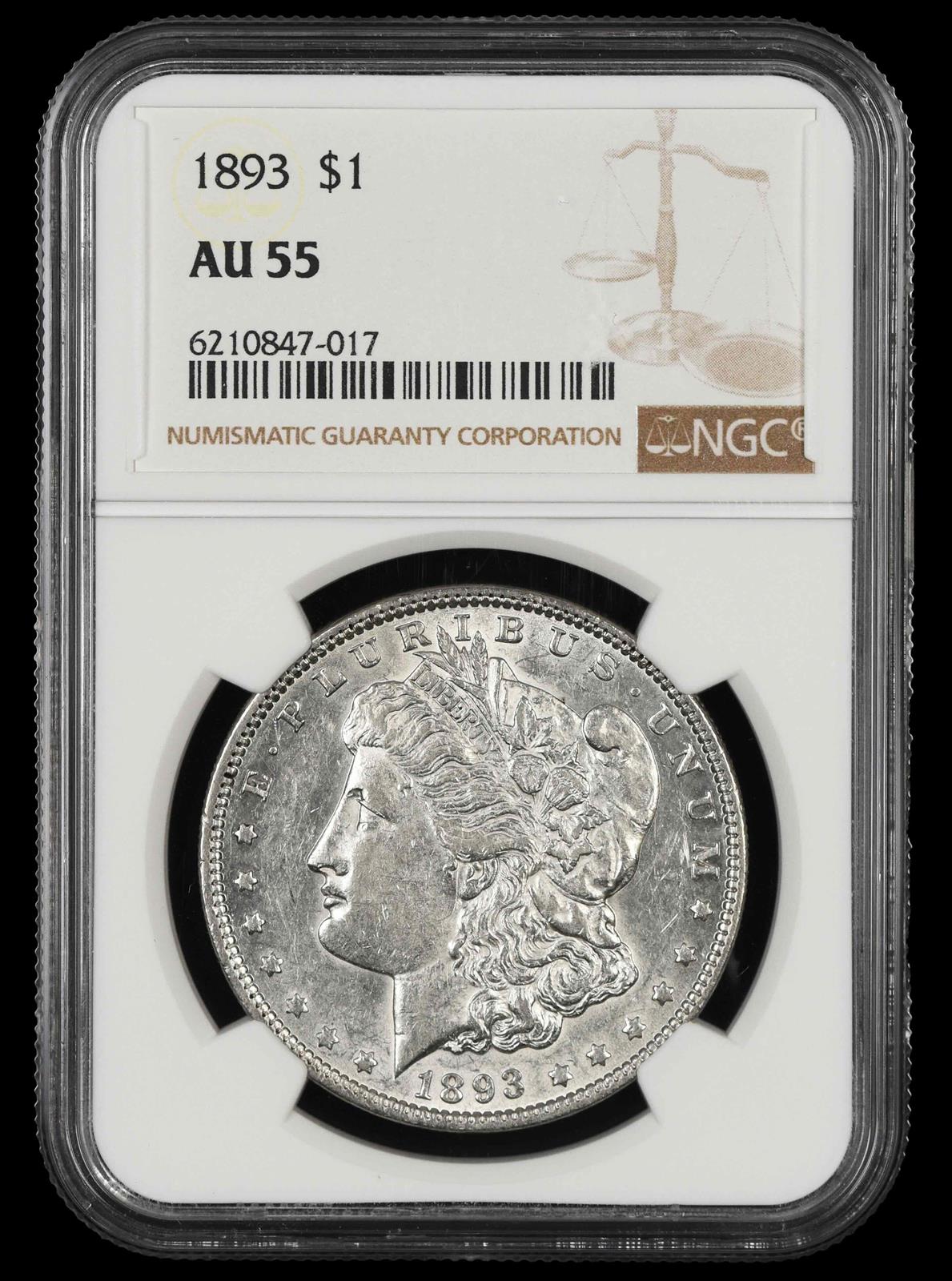 1893 $1 NGC AU-55