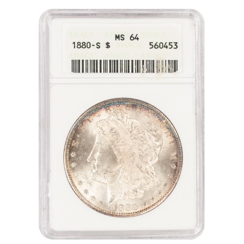 1880-S Morgan Dollar ANACS MS64