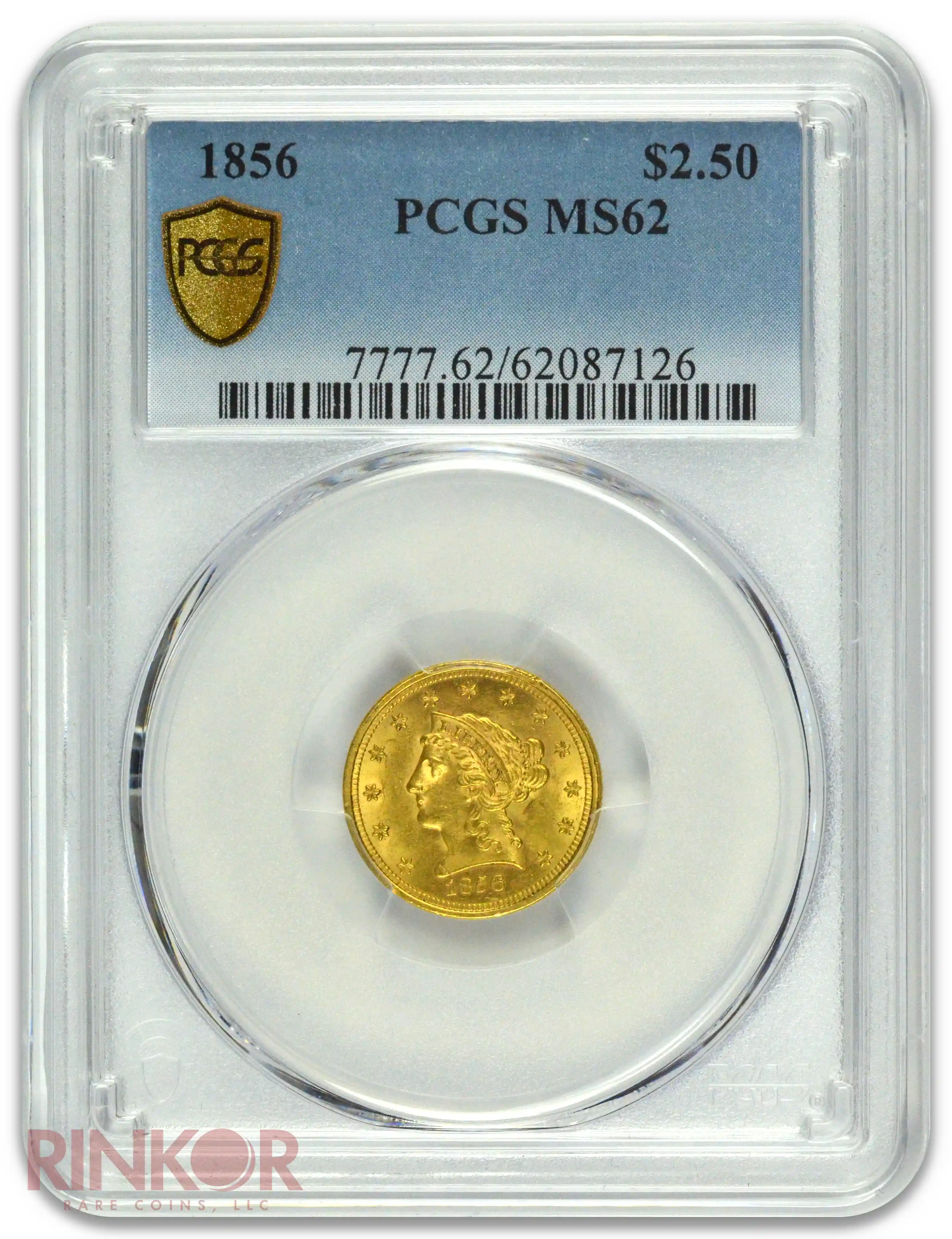 1856 $2.50 Liberty Head PCGS MS 62