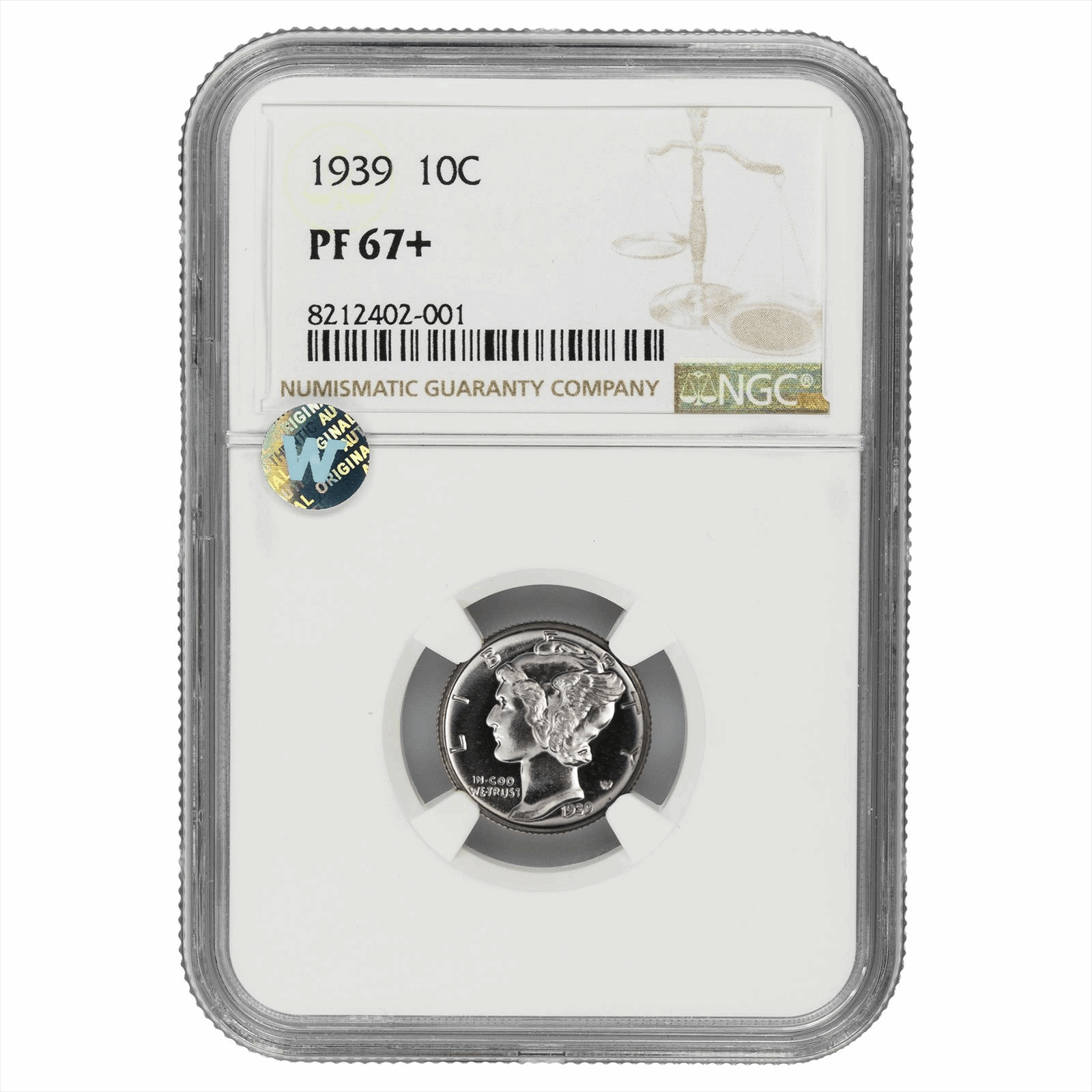 1939 Mercury Dime 10C NGC PR 67+