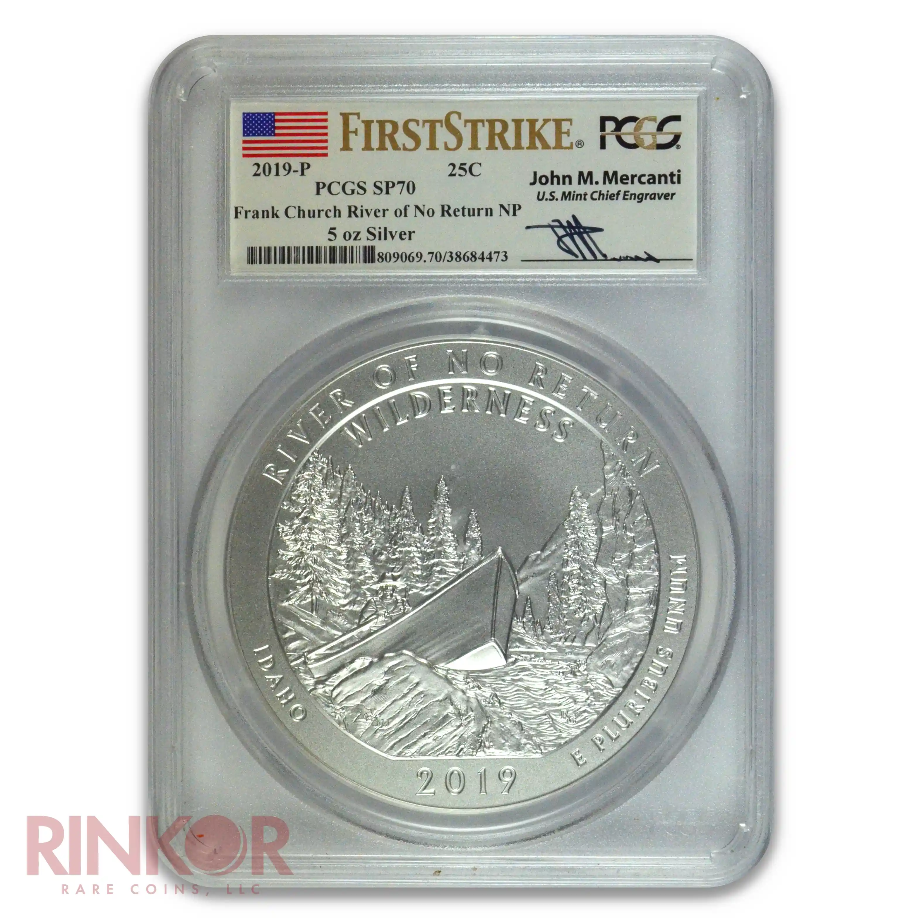 2019-P 5oz America the Beautiful Frank Church River of No Return First Strike Mercanti PCGS SP 70