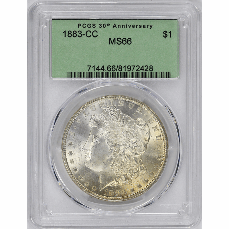 1883-CC $1 Morgan Silver Dollar - PCGS MS66 - OGH 30th Ann. Label