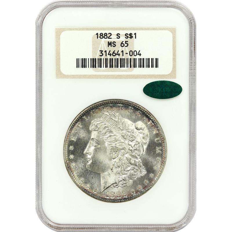 1882-S Morgan Dollar $1 NGC CAC MS65  