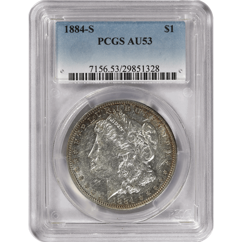 1884-S $1 Morgan Silver Dollar - PCGS AU53 