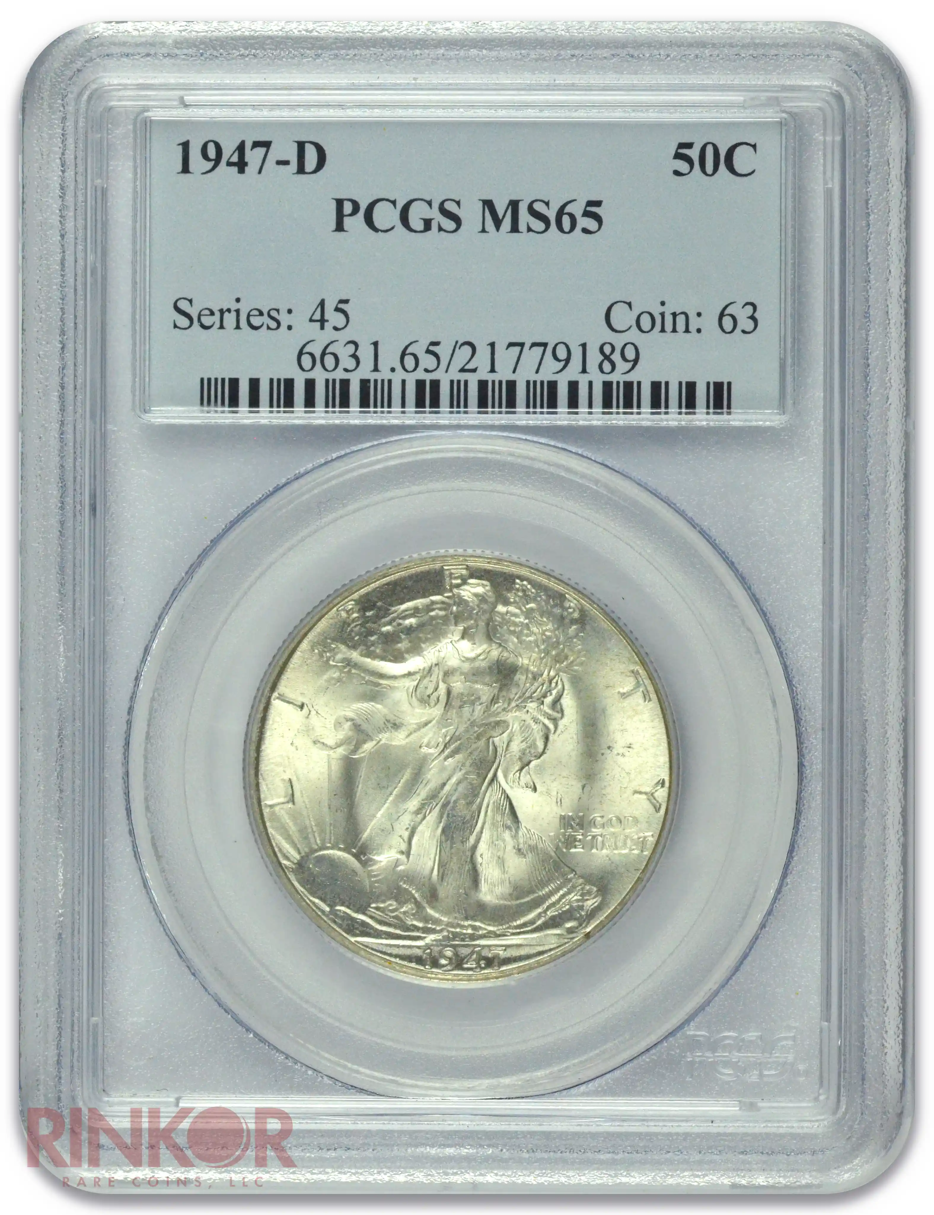 1947-D Walking Liberty Half Dollar PCGS MS 65