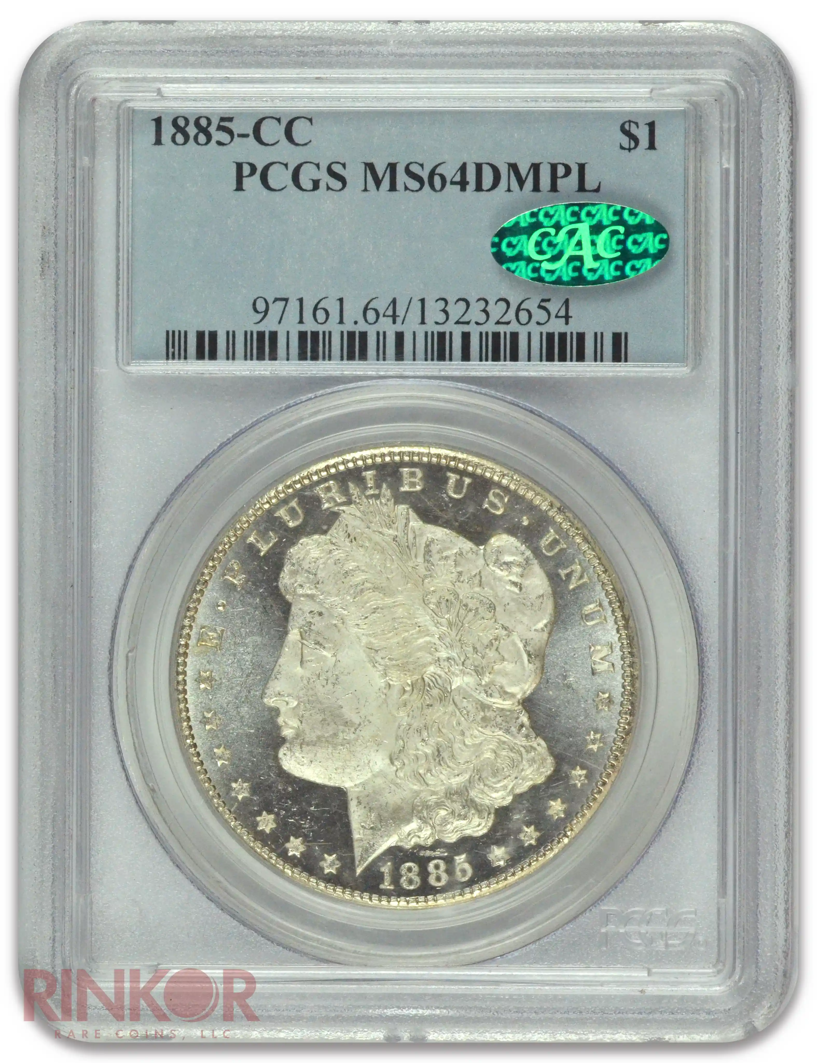 1885-CC $1 Morgan Dollar PCGS MS 64 DMPL CAC