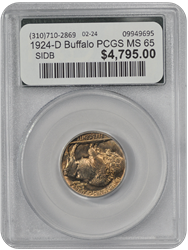 1924-D Buffalo PCGS MS 65 