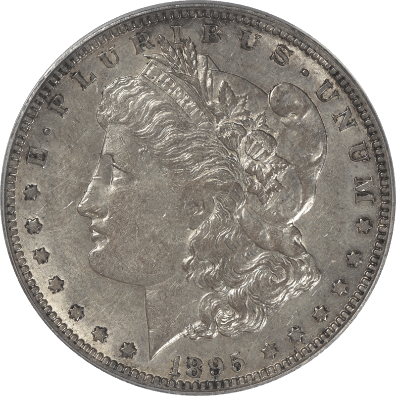 1895-O Morgan Silver Dollar$1, PCGS AU-50 CAC - Nice Original Coin