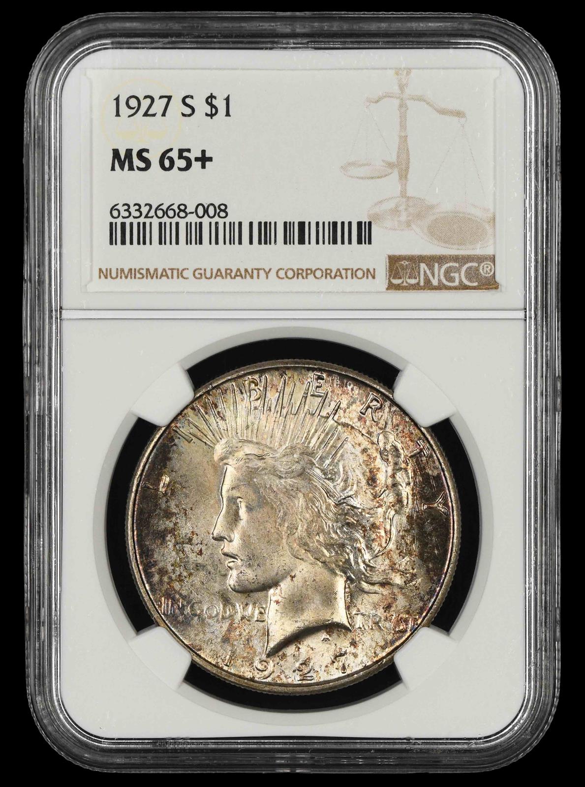 1927 S $1 NGC  MS65+
