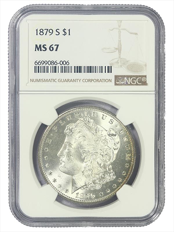 1879-S $1 Morgan Silver Dollar - NGC MS67 -  Strong Strike!  Slight Rim Toning