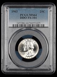 1963 25C DDO FS-101 PCGS MS64