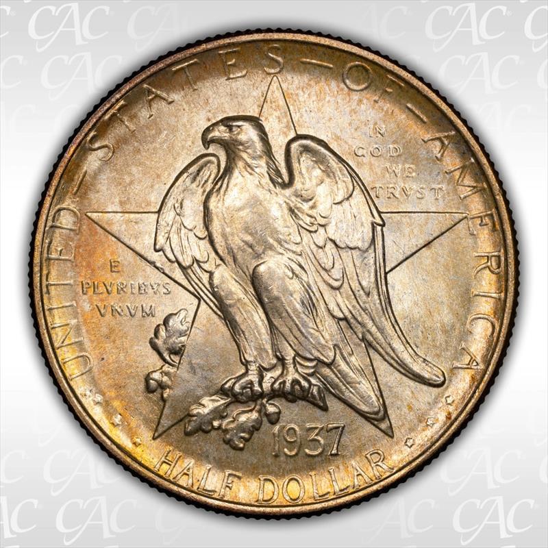 1937 Texas 50c CACG MS 67