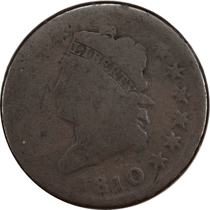 1810 Classic Head Large Cent 1c Circulated, Almost Good