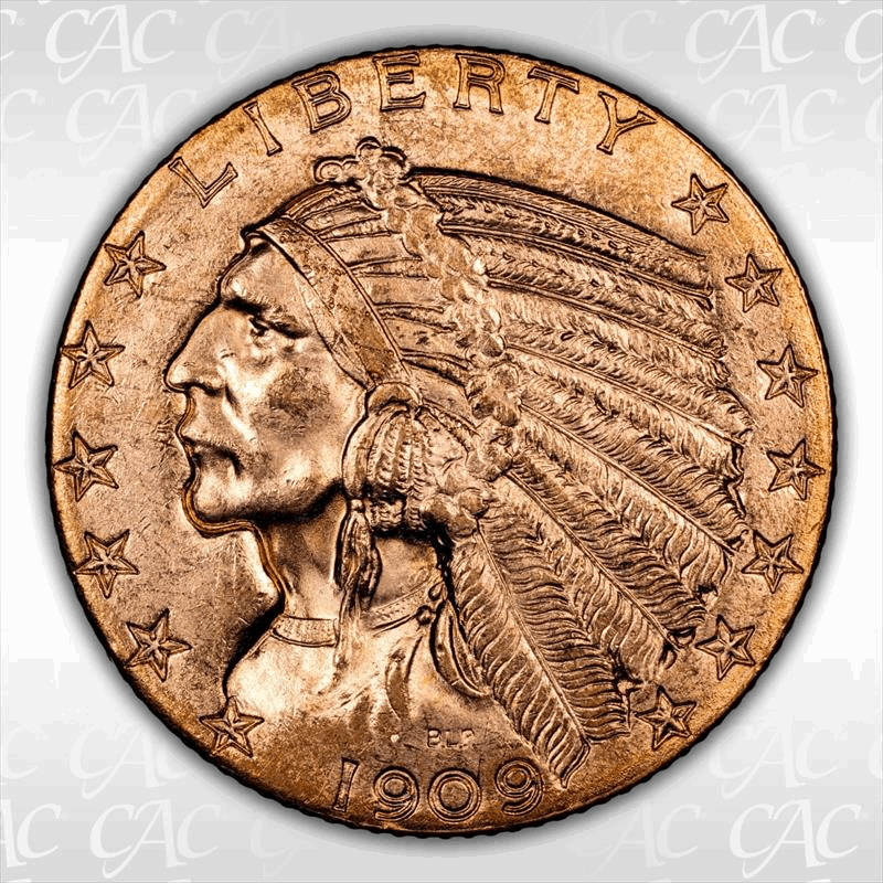 1909 D $5 CACG MS 64 