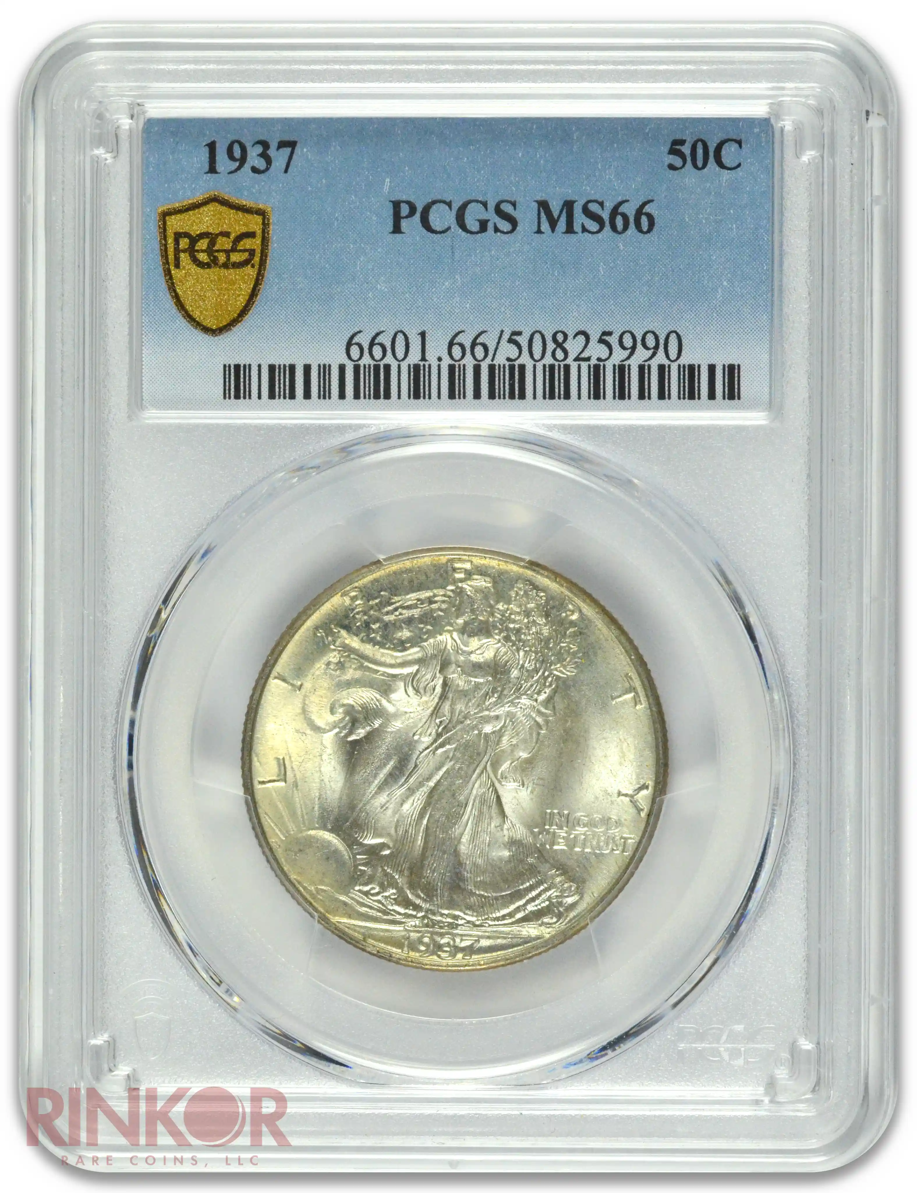 1937 Walking Liberty PCGS MS 66