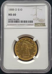 1880-O Liberty Head NGC MS60 