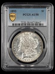 1893 $1 PCGS AU-58
