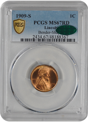 1909-S Lincoln PCGS CAC RD 67 