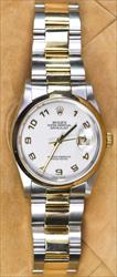 1997 Rolex Mens TwoTone Oyster Bracelet Ref 16203 Datejust 36mm Lettered Dial 