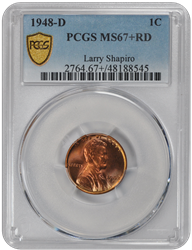 1948-D Lincoln PCGS RD 67+