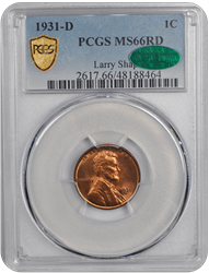 1931-D Lincoln PCGS CAC RD 66