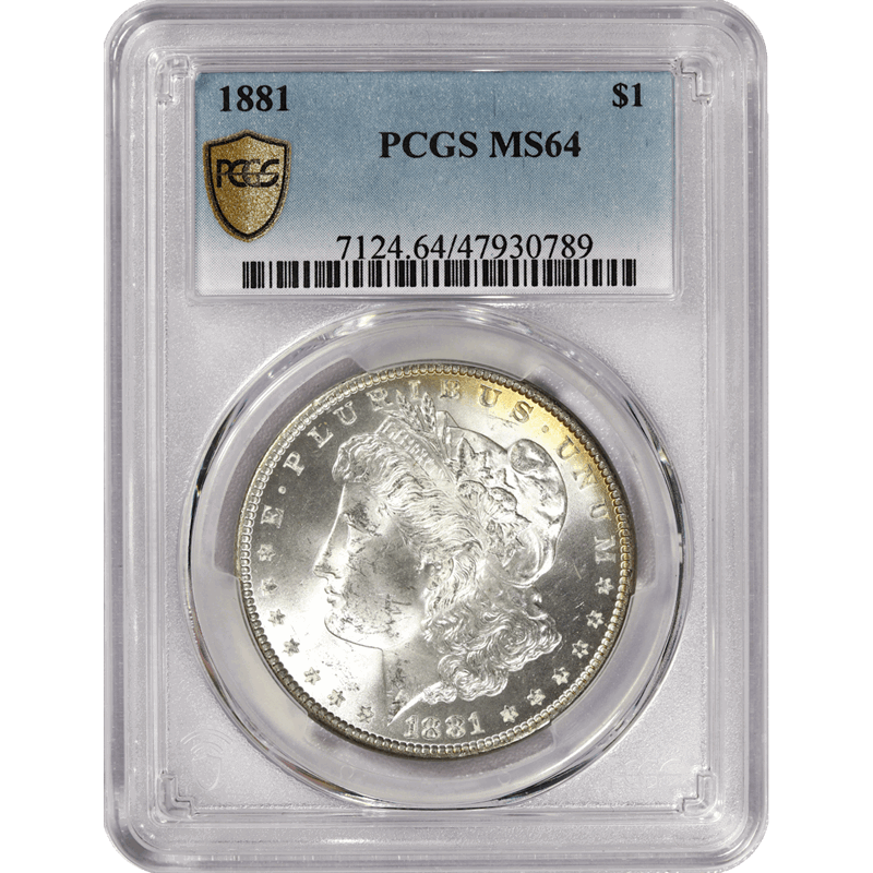 1881 $1 Morgan Silver Dollar - PCGS MS64