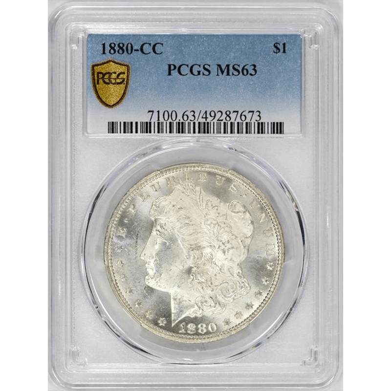 1880-CC $1 Morgan Silver Dollar - PCGS MS63 - White - PQ - Lustrous