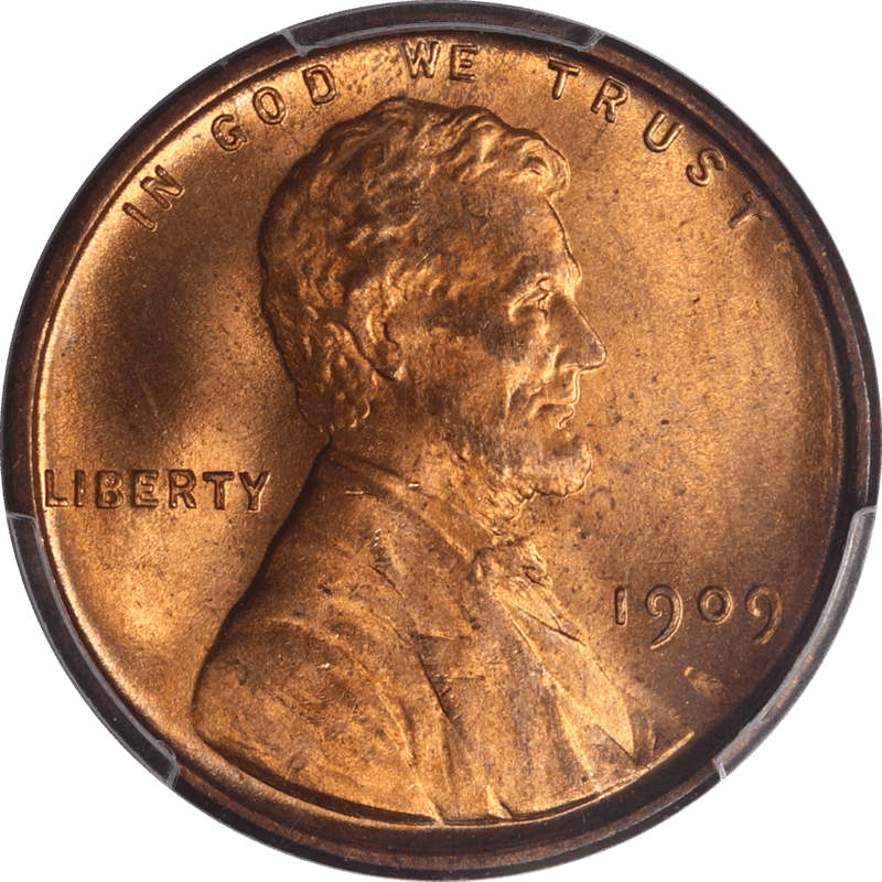 1909 VDB Lincoln Cent 1c PCGS MS 66 + RD CAC - Lustrous, PQ+