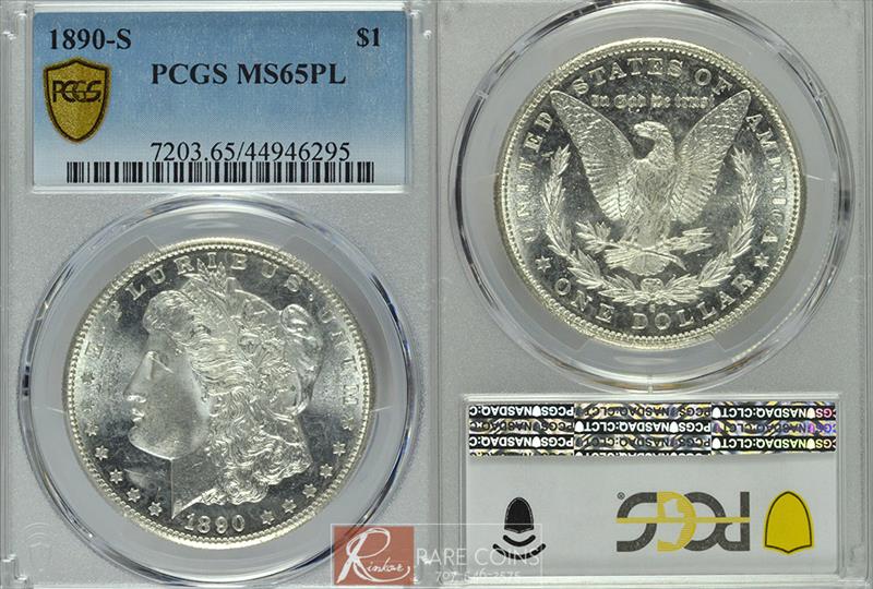 1890-S $1 PCGS MS 65 PL