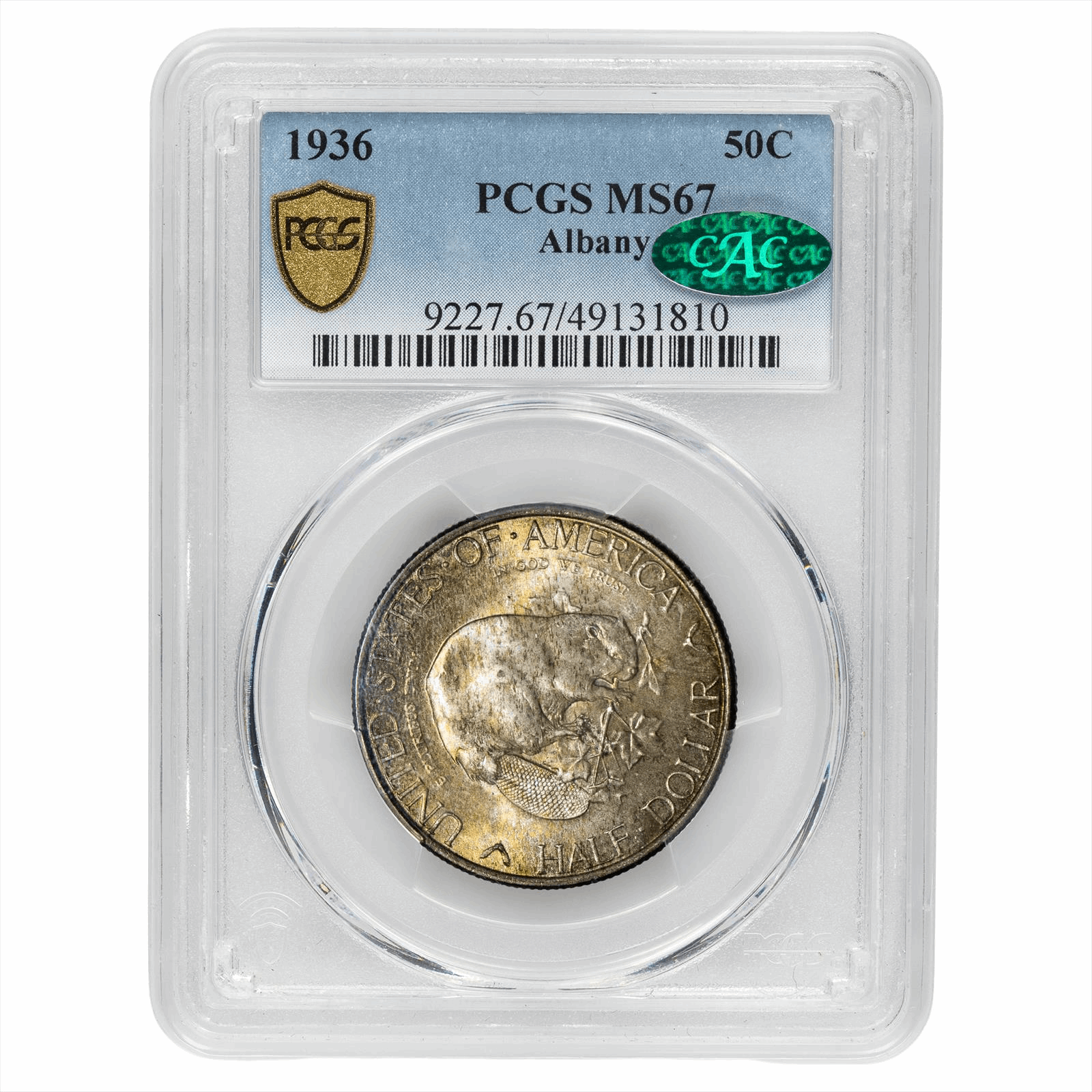 1936 Albany Commemorative Half Dollar 50C PCGS MS 67 CAC