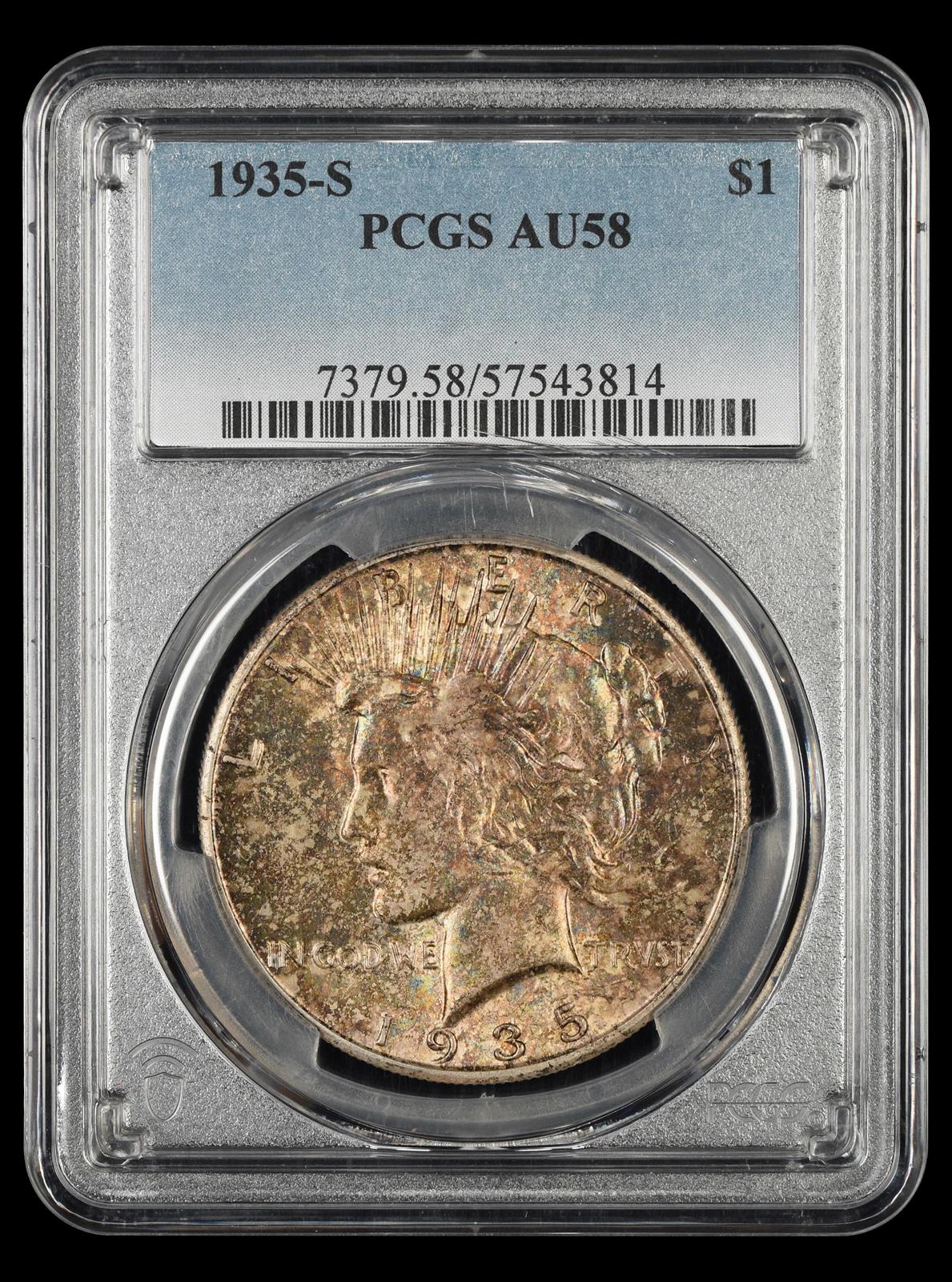 1935 S $1 PCGS  AU58