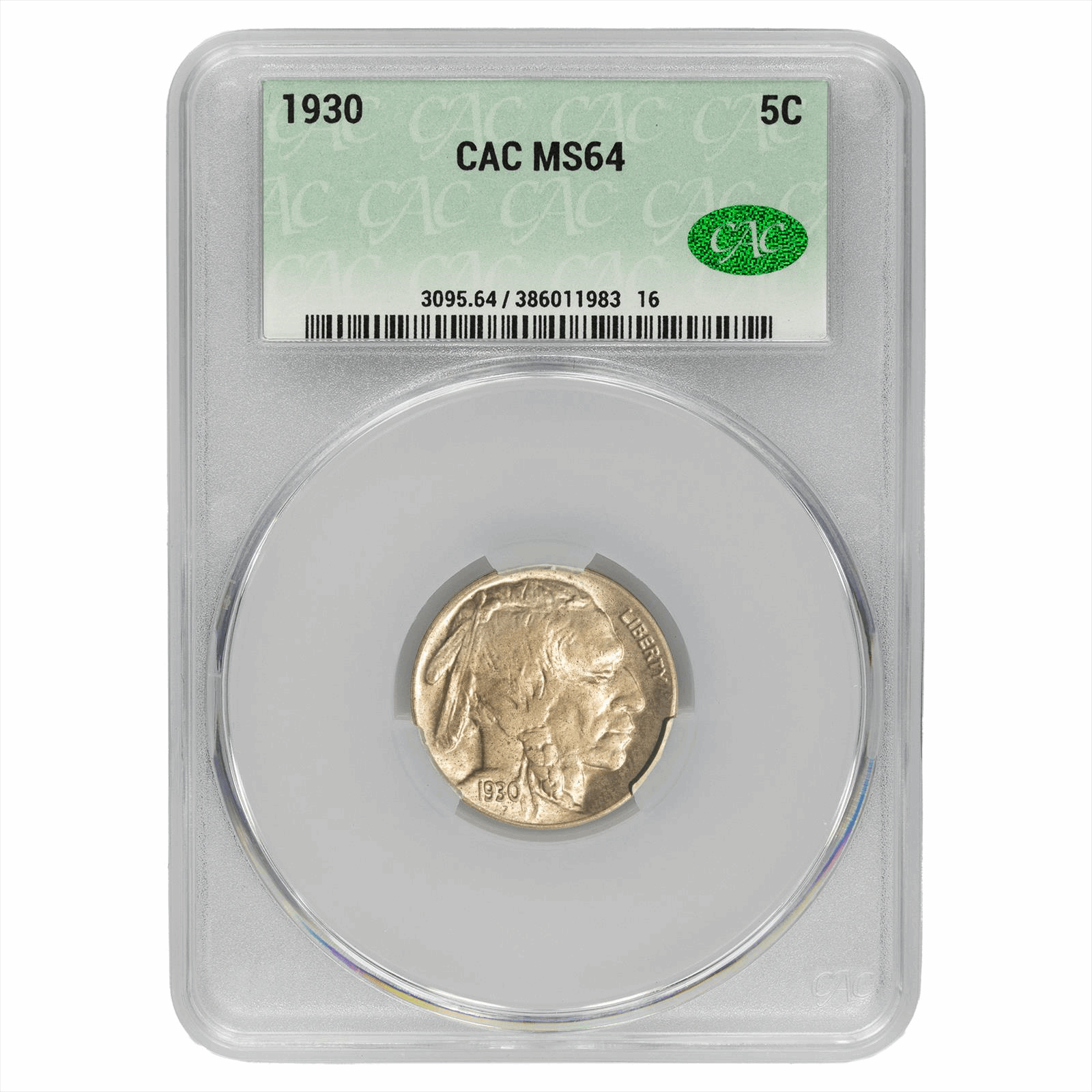 1930 Buffalo Nickel 5C CACG MS 64
