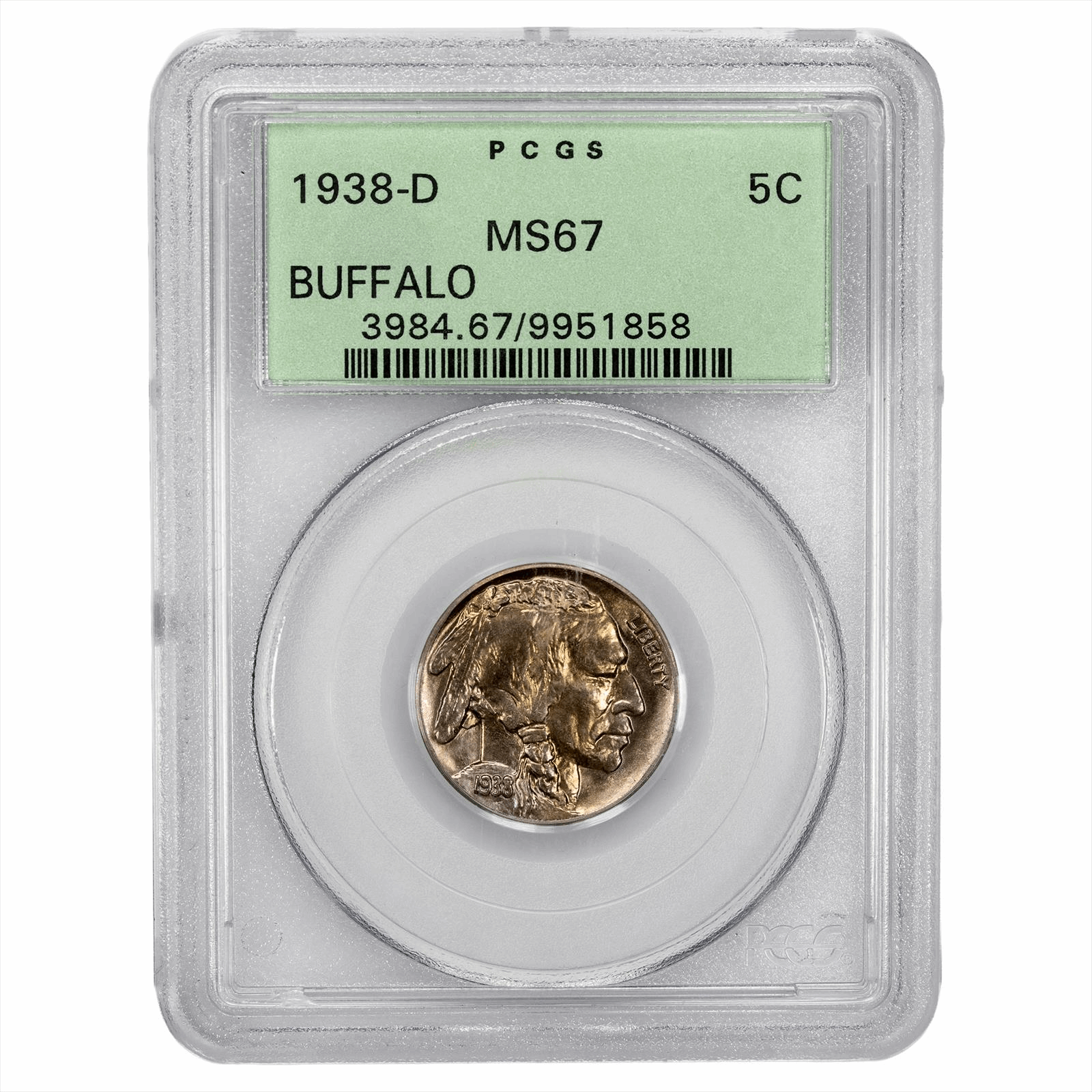 1938-D Buffalo Nickel 5C PCGS MS 67