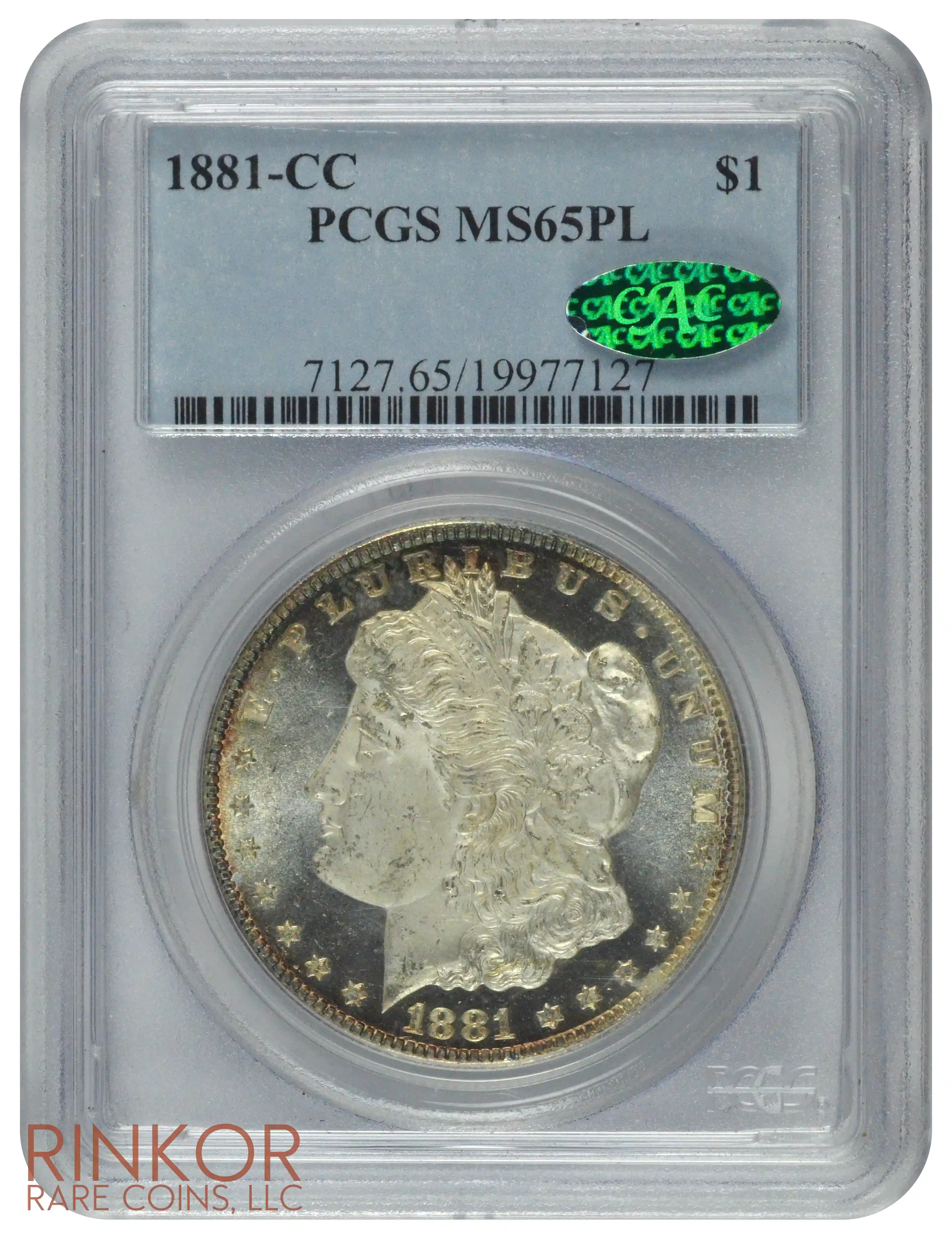 1881-CC $1 PCGS MS 65 PL CAC
