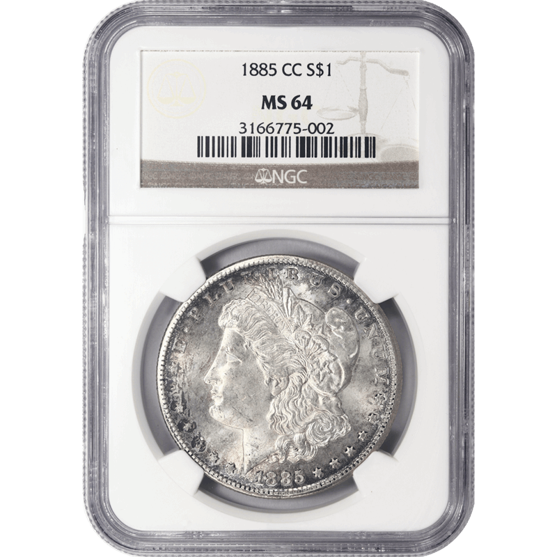 1885-CC Morgan Silver Dollar NGC MS 64 Toned Surfaces