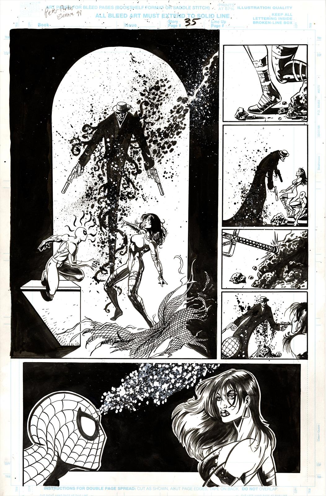 Peter Parker: Spider-Man / Elektra 98 Page 35 Artist:  Joyce  Chin (Penciller) ,  Al Milgrom (Inker) Media Type: Pen and Ink Art Type: Interior Page 