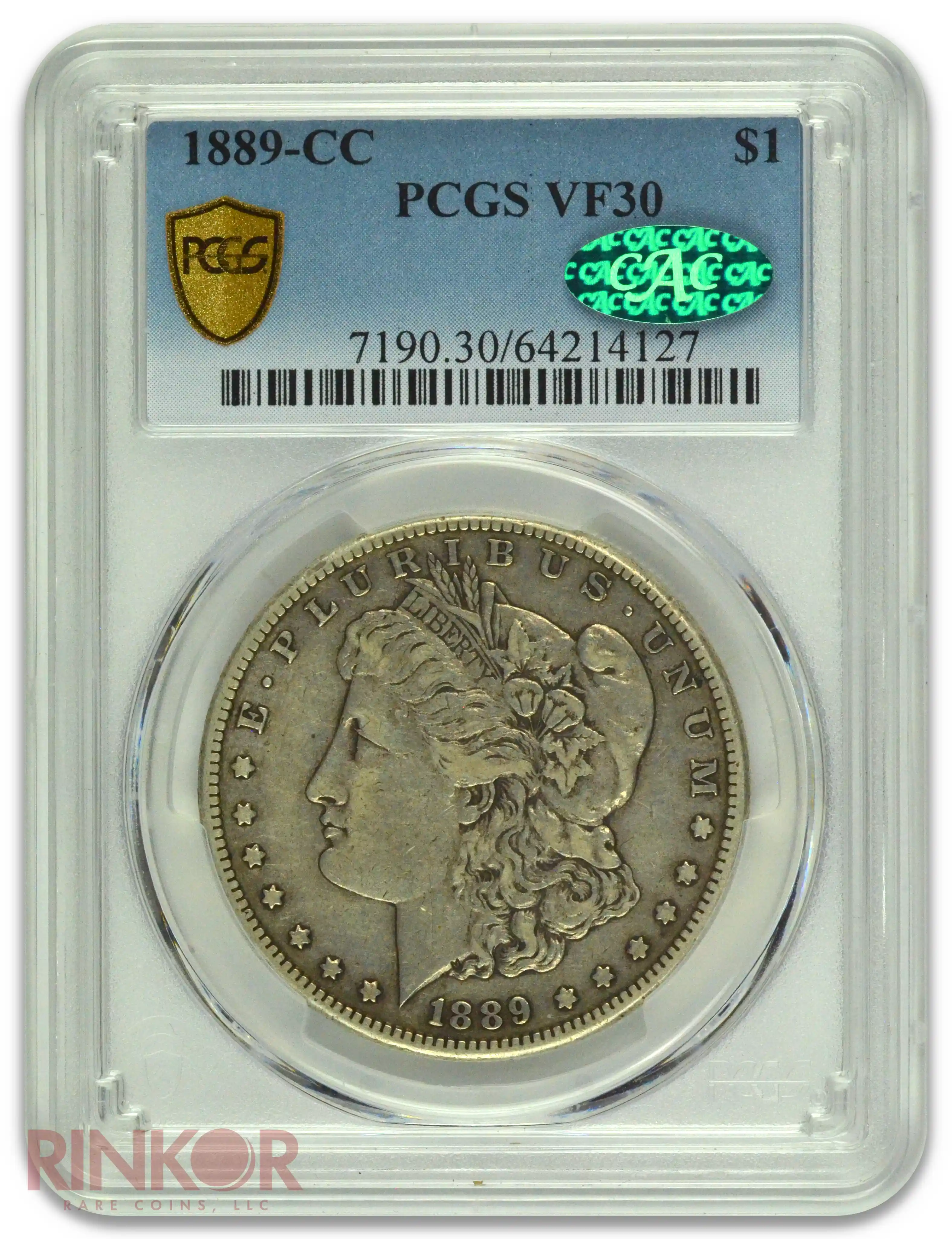 1889-CC $1 Morgan Dollar PCGS VF-30 CAC