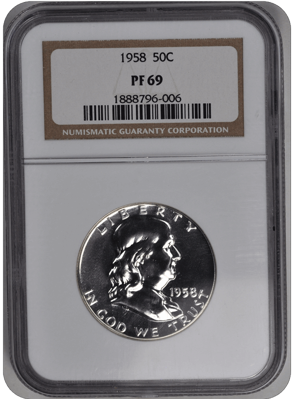 1958 Franklin Half Dollar NGC (99) PF 69