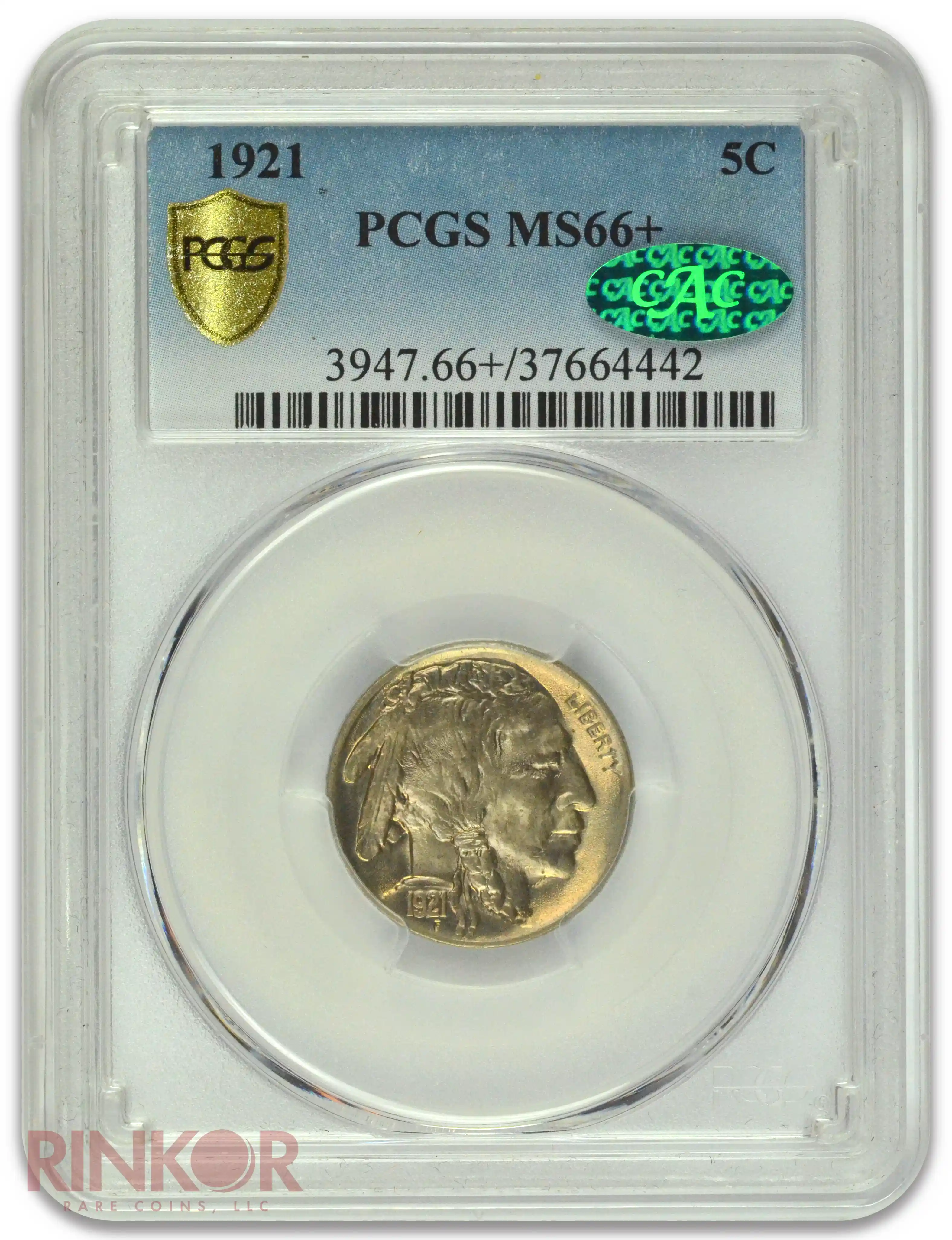 1921 Buffalo Nickel PCGS MS 66+ CAC