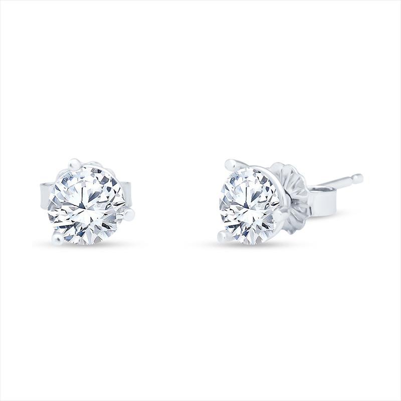 1.27 cttw GIA Certified Round Brillant Diamond Stud Earrings in 14K white Gold  