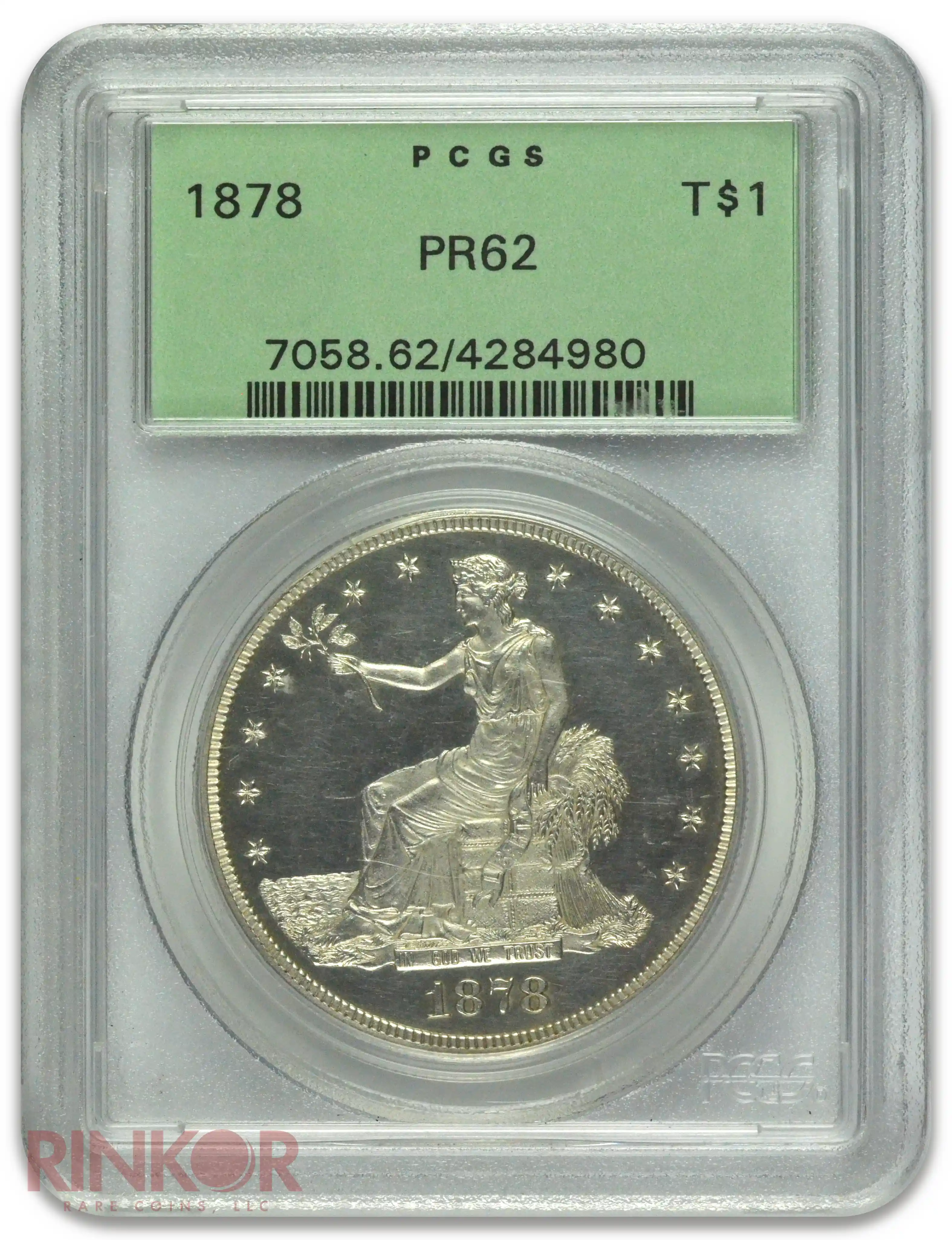 1878 $1 Trade Dollar PCGS PR 62