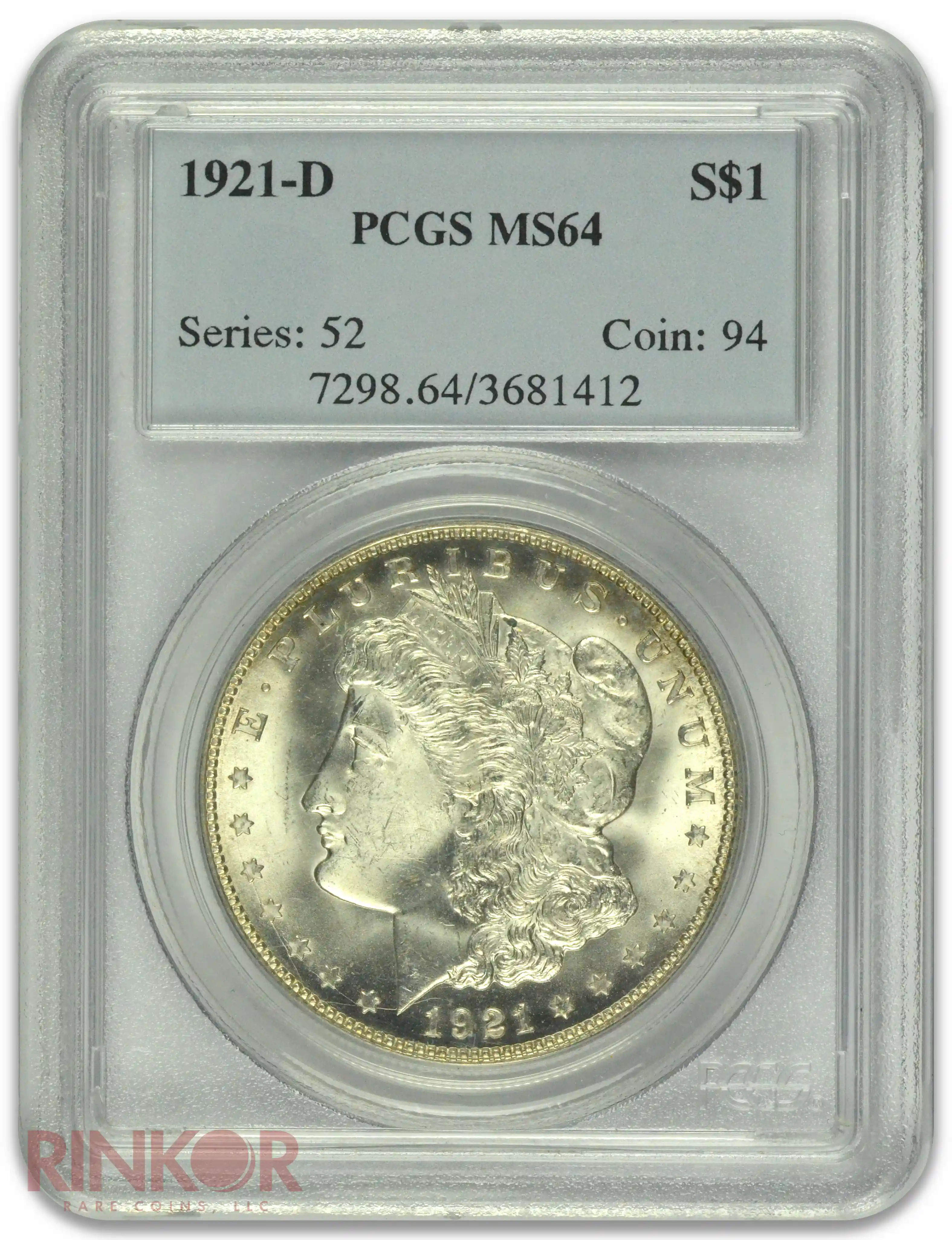 1921-D $1 Morgan Dollar PCGS MS 64 