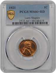 1921 Lincoln PCGS RD 66+