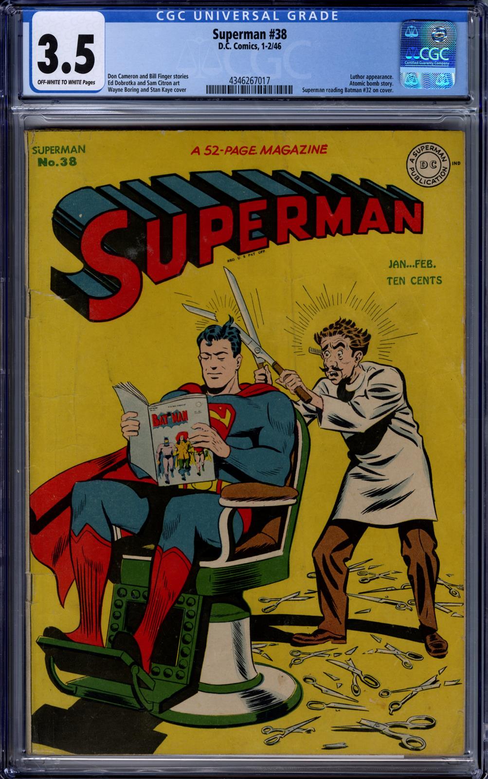 Superman #38 CGC 3.5 (D.C., 1946) 